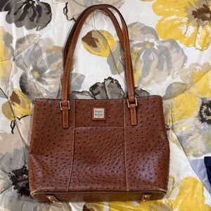 Dooney & Bourke Ostrich-Embossed Brown Tote